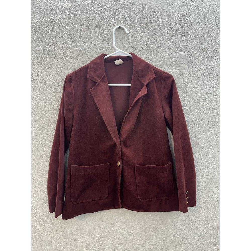 Cadisport Womens Blazer Size 8 Petite Red Double Button Up Vintage